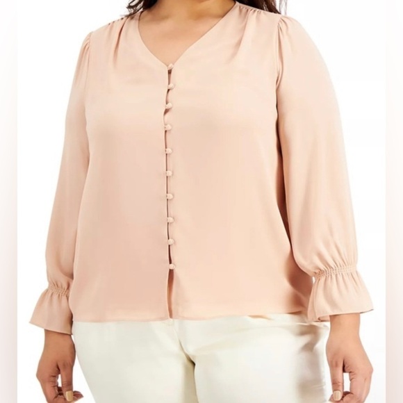 Alfani Tops - Alfani Tops | Alfani Button Front Blouse Color:Pink | Size:M